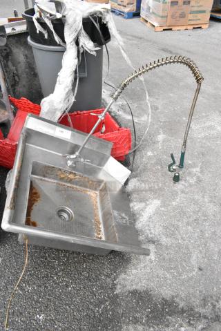 Stainless Steel Left Side Dirty Side Dishwasher Table w/ Spray Nozzle Attachment.