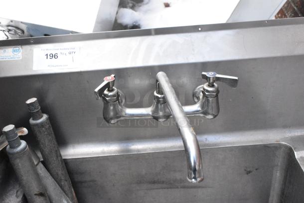 Stainless Steel Single Bay Sink w/ Right Side Drain Board, Faucet and Handles. - Image 4 of 4