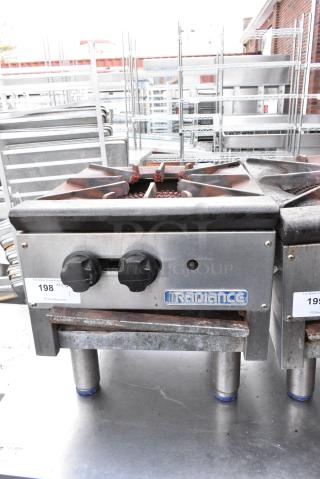 Radiance Stainless Steel Commercial Countertop Natural Gas Powered Single Burner Stock Pot Range.