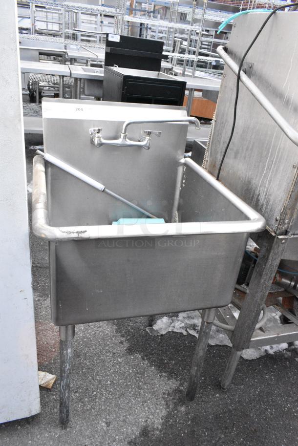 Stainless Steel Single Bay Sink w/ Faucet and Handles. - Image 1 of 5