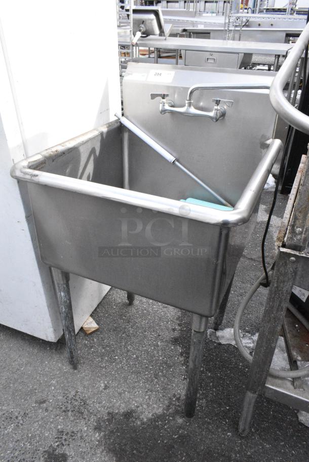Stainless Steel Single Bay Sink w/ Faucet and Handles. - Image 2 of 5