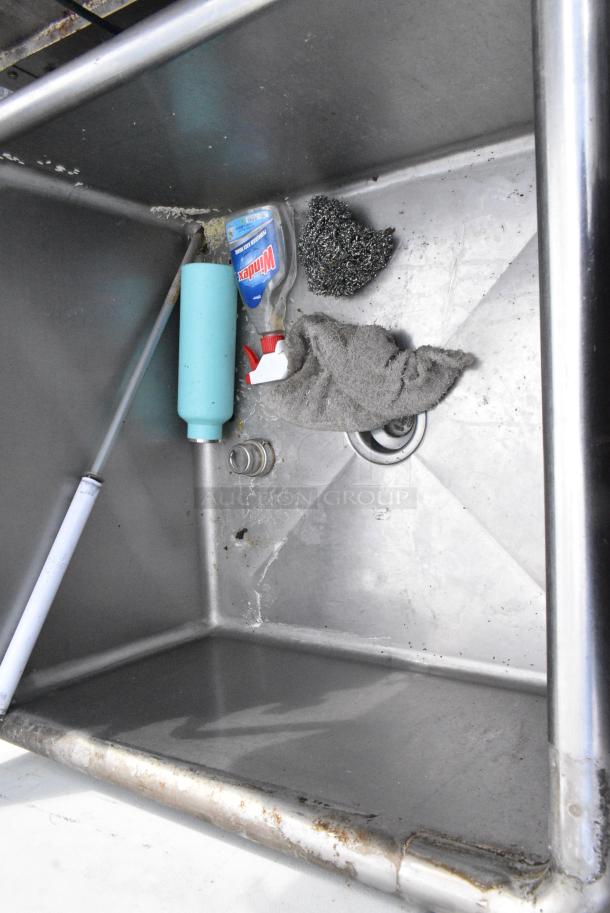 Stainless Steel Single Bay Sink w/ Faucet and Handles. - Image 3 of 5