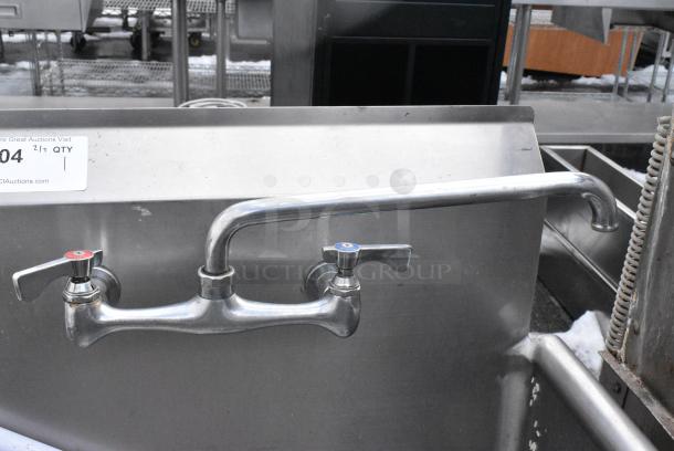 Stainless Steel Single Bay Sink w/ Faucet and Handles. - Image 4 of 5