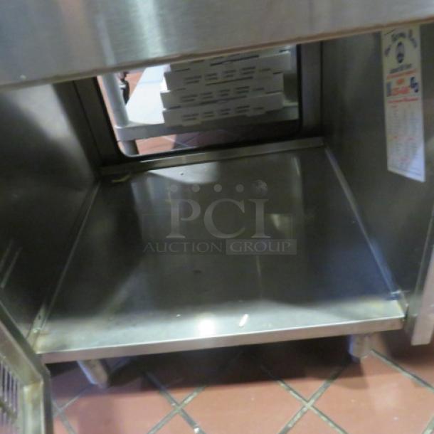 One Glastender 1 Door Stainless Steel POS Cabinet With A Krowne Slim Jim  Trash Receptacle With A Slim Jim Trash Can Attached. #PCB-24/KR24-T12. 36X24X37. $2369.95. - Image 4 of 4