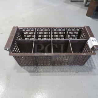 One Brown Flatware Dishwasher Rack.
