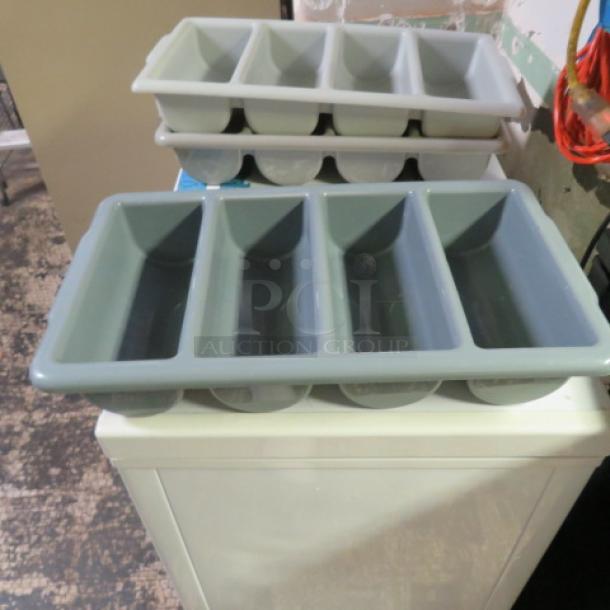 One Dark Gray Flatware Holder. - Image 1 of 1