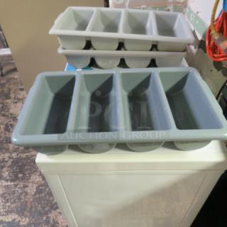 One Dark Gray Flatware Holder.