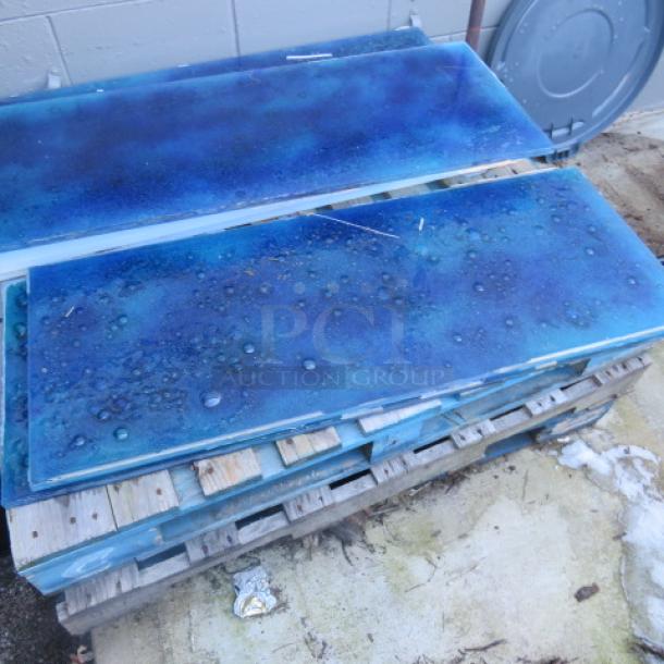 One 46X18 Blue Glass Top. 3/4 Inch Thick - Image 1 of 1