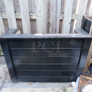 One Black Wooden Planter Box. 38X17X32