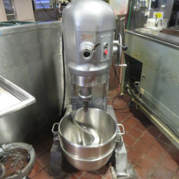 One BEAUTIFUL  Hobart 60 Quart Stand Mixer With Bowl And Hook. Model# H-600. 230 Volt. 3 Phase. 22X35X57. This Mixer Was Just Serviced And The Stainless Steel Bowl Is NEW!!!! - Image 1 of 7
