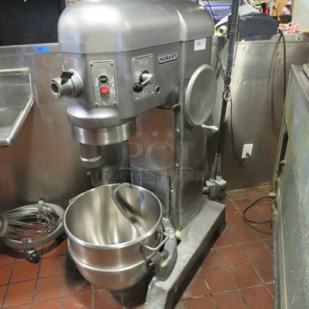 One BEAUTIFUL  Hobart 60 Quart Stand Mixer With Bowl And Hook. Model# H-600. 230 Volt. 3 Phase. 22X35X57. This Mixer Was Just Serviced And The Stainless Steel Bowl Is NEW!!!! - Image 2 of 7