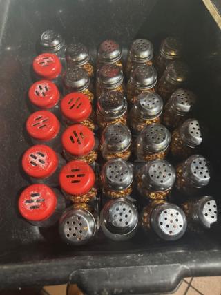 One Lot Of 30 Cheese/Pepper Shakers.