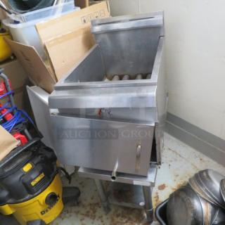 One CPG Stainless Steel Natural Gas 30lb  Countertop Fryer One A SS Stand With Under Shelf. Model# CF30NG. 17X30X42. $1129.00.