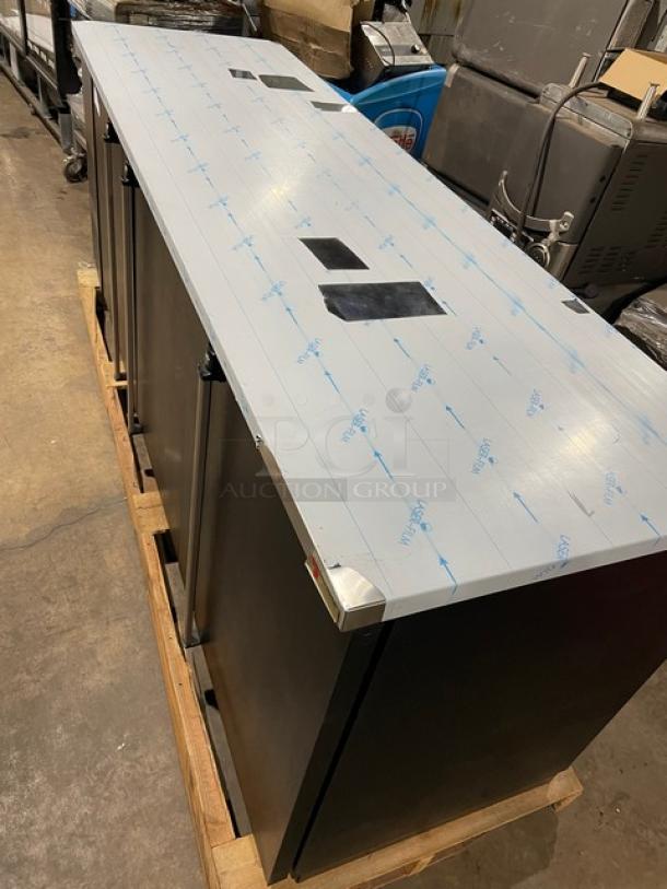 NEW! SCRATCH-N-DENT! Micro Matic Pro-Line E Series Commercial Black 3 Door Refrigerated Back Bar Cooler! With Stainless Steel Worktop! With Lock & Keys! Model: MBB-94 E SN: 17440210M! 115V 1 Phase! - Image 11 of 12