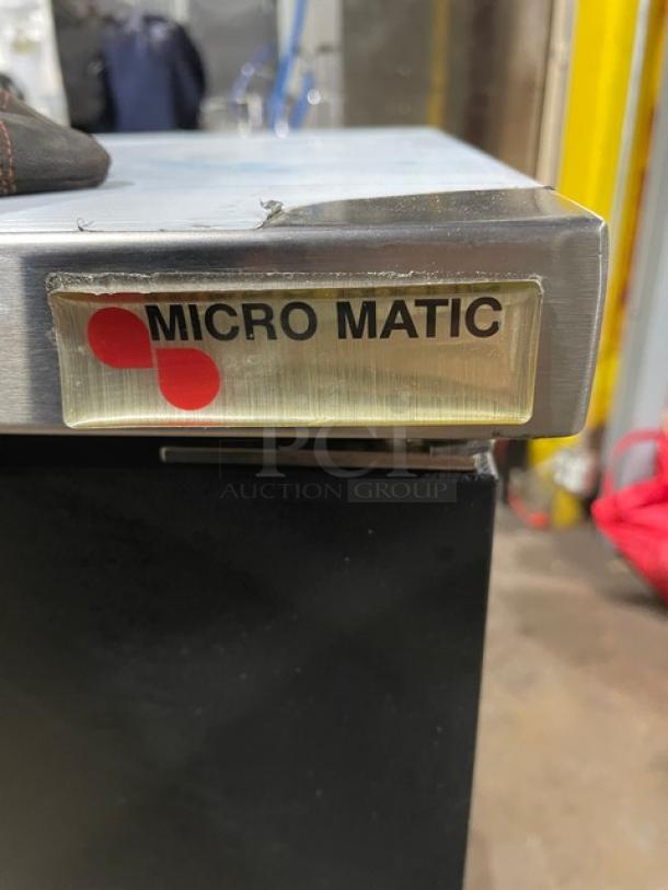 NEW! SCRATCH-N-DENT! Micro Matic Pro-Line E Series Commercial Black 3 Door Refrigerated Back Bar Cooler! With Stainless Steel Worktop! With Lock & Keys! Model: MBB-94 E SN: 17440210M! 115V 1 Phase! - Image 12 of 12