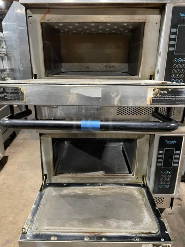 TurboChef Tornado Series Commercial Stainless Steel Electric Powered Double Stacked Rapid Cook Turbo Ovens! With Digital Touch Controls! Model: NGCD6 SN: NGCD6D14735! 208-240V! On Equipment Cart With Casters! 2X Your Bid Makes One Unit! - Image 5 of 12