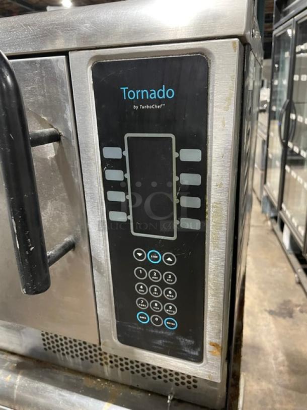 TurboChef Tornado Series Commercial Stainless Steel Electric Powered Double Stacked Rapid Cook Turbo Ovens! With Digital Touch Controls! Model: NGCD6 SN: NGCD6D14735! 208-240V! On Equipment Cart With Casters! 2X Your Bid Makes One Unit! - Image 8 of 12