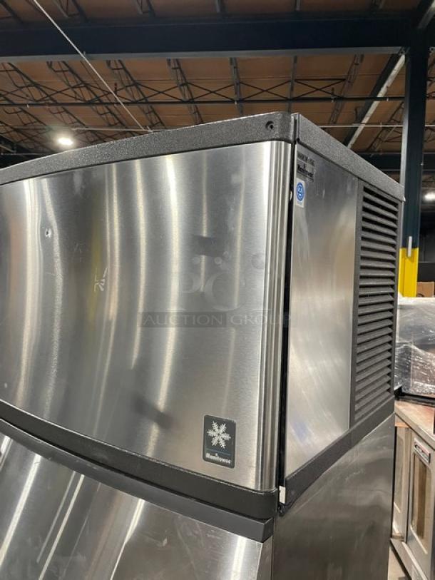 Manitowoc Commercial Stainless Steel Air-Cooled Ice Cuber Machine Head! Model: QD0452A SN: 001162829! 115V 1 Phase! On Manitowoc Commercial Ice Bin! With Ice Vending Dispenser! Model: SPA310 SN: 310056065! 115V 1 Phase! - Image 6 of 10