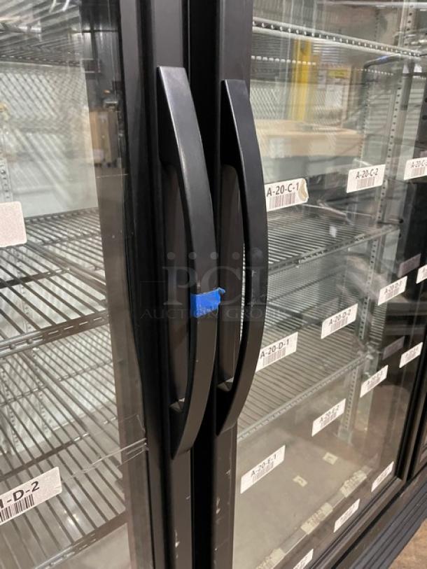 True Commercial Black Self-Contained Triple Glass Swing Door Reach In Refrigerator Merchandiser! Energy Star Certified! With LED Lighting! With Heavy Duty Poly Coated Wire Racks! Model: GDM-72-HC~TSL01 SN: 10159914! 115V 1 Phase! On Casters! - Image 5 of 12