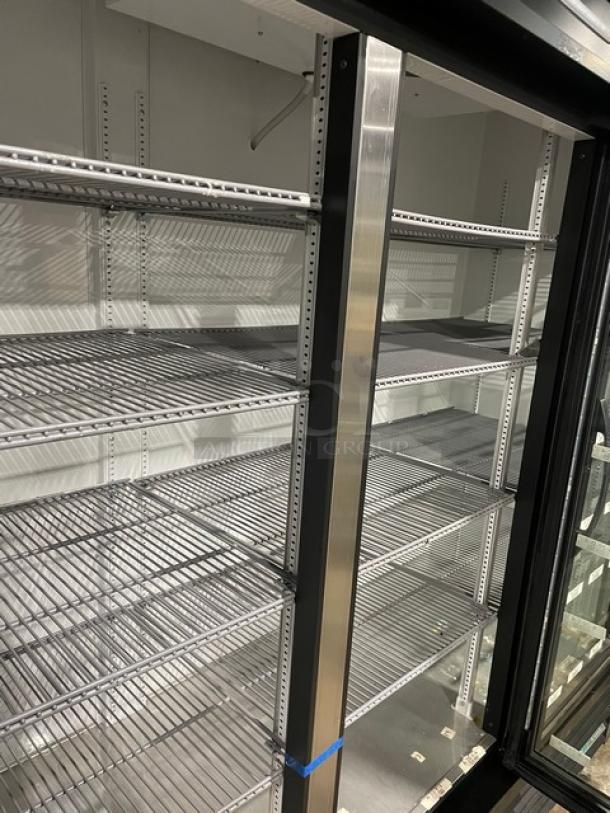 True Commercial Black Self-Contained Triple Glass Swing Door Reach In Refrigerator Merchandiser! Energy Star Certified! With LED Lighting! With Heavy Duty Poly Coated Wire Racks! Model: GDM-72-HC~TSL01 SN: 10159914! 115V 1 Phase! On Casters! - Image 7 of 12