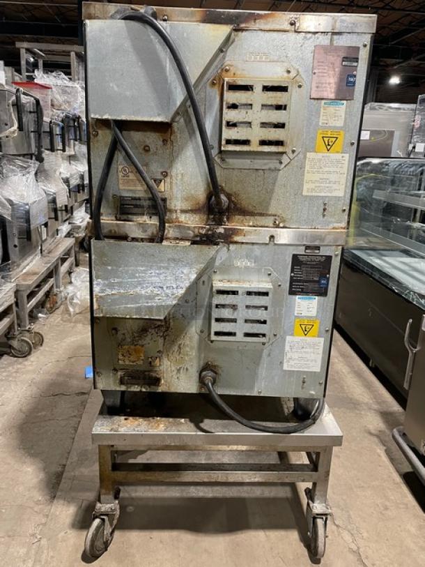 TurboChef Tornado Series Commercial Stainless Steel Electric Powered Double Stacked Rapid Cook Turbo Ovens! With Digital Touch Controls! Model: NGCD6 SN: NGCD6D13062! 208-240V! On Equipment Cart With Casters! 2X Your Bid Makes One Unit! - Image 3 of 11