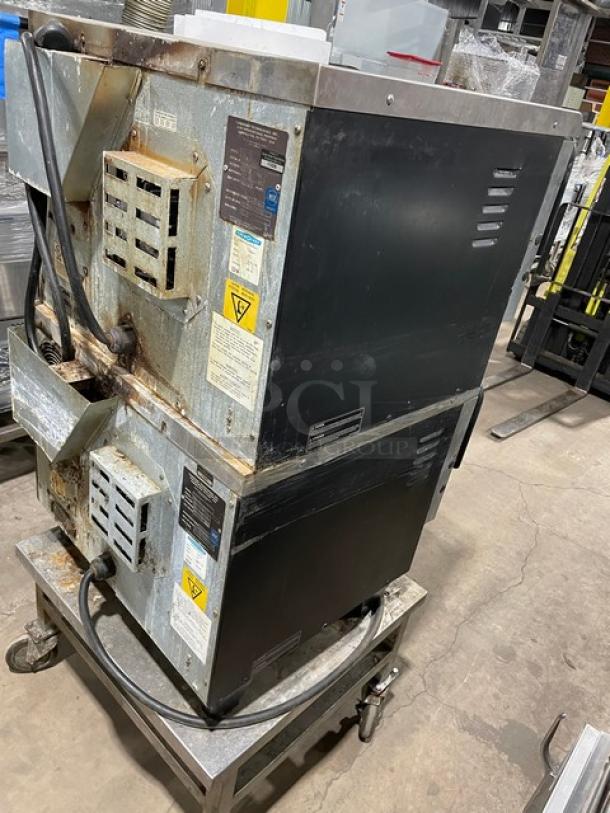 TurboChef Tornado Series Commercial Stainless Steel Electric Powered Double Stacked Rapid Cook Turbo Ovens! With Digital Touch Controls! Model: NGCD6 SN: NGCD6D13062! 208-240V! On Equipment Cart With Casters! 2X Your Bid Makes One Unit! - Image 4 of 11