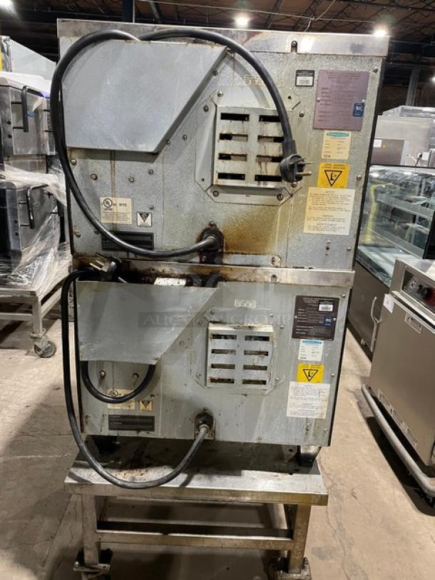 TurboChef Tornado Series Commercial Stainless Steel Electric Powered Double Stacked Rapid Cook Turbo Ovens! With Digital Touch Controls! Model: NGCD6 SN: NGCD6D13049! 208-240V! On Equipment Cart With Casters! 2X Your Bid Makes One Unit! - Image 3 of 12