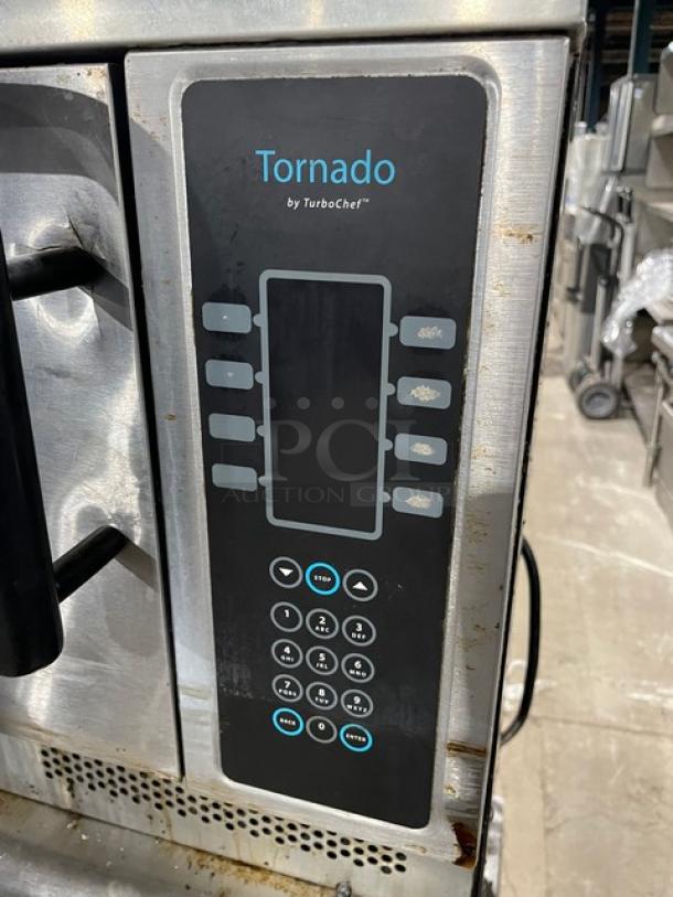 TurboChef Tornado Series Commercial Stainless Steel Electric Powered Double Stacked Rapid Cook Turbo Ovens! With Digital Touch Controls! Model: NGCD6 SN: NGCD6D13049! 208-240V! On Equipment Cart With Casters! 2X Your Bid Makes One Unit! - Image 8 of 12