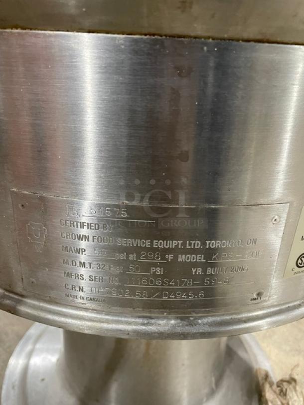 Blodgett Commercial Stainless Steel Electric Powered Stationary 2/3 Jacketed 20-Gal Pedestal Kettle! With Swing Spout Faucet! Model: KPS-20E SN: 111606S4178-5948! 208V 3 Phase! On Base! - Image 7 of 12