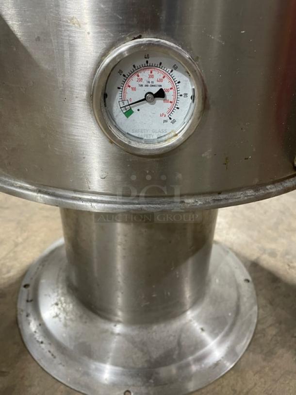 Blodgett Commercial Stainless Steel Electric Powered Stationary 2/3 Jacketed 20-Gal Pedestal Kettle! With Swing Spout Faucet! Model: KPS-20E SN: 111606S4178-5948! 208V 3 Phase! On Base! - Image 11 of 12