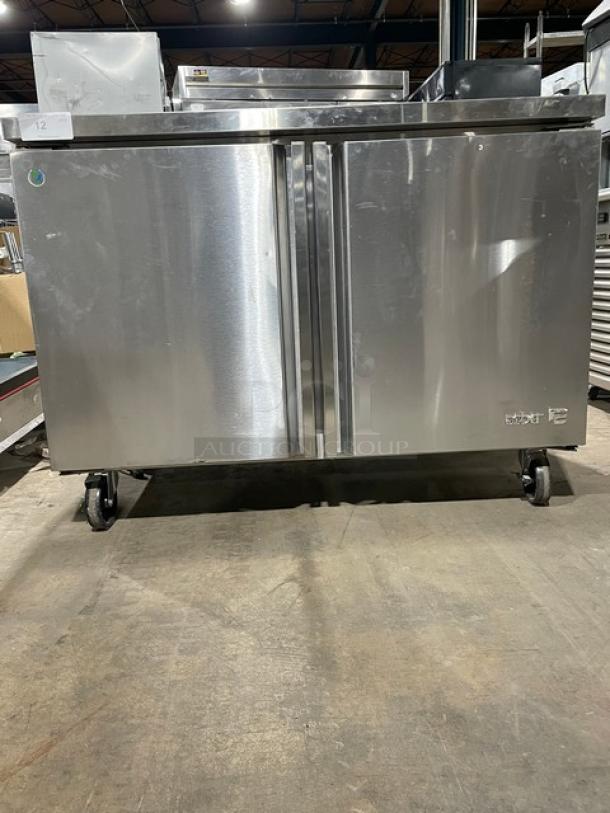 Asber! 2023! Commercial Stainless Steel Self-Contained 2 Door Undercounter Worktop Freezer! With Poly Coated Wire Racks! Model: AUTF-48 HC NEO SN: 8102867910! 115V 1 Phase! On Casters! - Image 1 of 10
