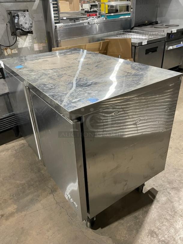 Asber! 2023! Commercial Stainless Steel Self-Contained 2 Door Undercounter Worktop Freezer! With Poly Coated Wire Racks! Model: AUTF-48 HC NEO SN: 8102867910! 115V 1 Phase! On Casters! - Image 2 of 10
