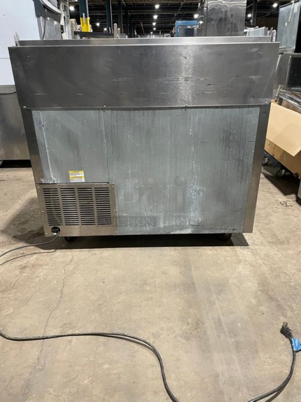 Beverage-Air Commercial Stainless Steel 2 Drawer Refrigerated Bain Marie Style Mega Top Pizza Prep Table! Model: DPD46-2 SN:12305544! 115V 1 Phase! On Casters! - Image 3 of 11