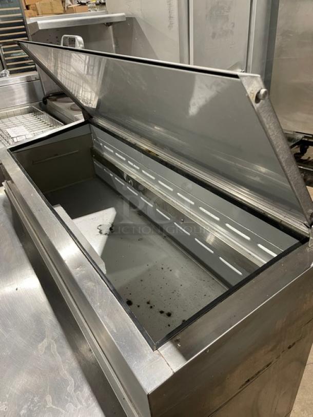 Beverage-Air Commercial Stainless Steel 2 Drawer Refrigerated Bain Marie Style Mega Top Pizza Prep Table! Model: DPD46-2 SN:12305544! 115V 1 Phase! On Casters! - Image 6 of 11