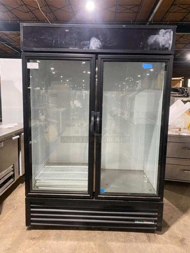 True Commercial Black Double Glass Swing Door Reach In Merchandiser Refrigerator! Energy Star Certified! With Poly Coated Wire Racks! Model: GDM-49-HC~TSL01 SN: 9366033! 115V 1 Phase! - Image 1 of 11