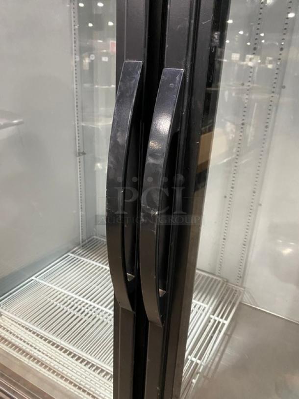 True Commercial Black Double Glass Swing Door Reach In Merchandiser Refrigerator! Energy Star Certified! With Poly Coated Wire Racks! Model: GDM-49-HC~TSL01 SN: 9366033! 115V 1 Phase! - Image 10 of 11