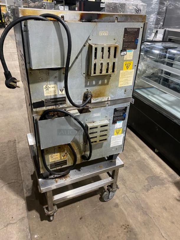 TurboChef Tornado Series Commercial Stainless Steel Electric Powered Double Stacked Rapid Cook Turbo Ovens! With Digital Touch Controls! Model: NGCD6 SN: NGCD6D12991! 208-240V! On Equipment Cart With Casters! 2X Your Bid Makes One Unit! - Image 3 of 11