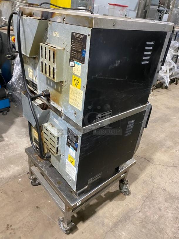 TurboChef Tornado Series Commercial Stainless Steel Electric Powered Double Stacked Rapid Cook Turbo Ovens! With Digital Touch Controls! Model: NGCD6 SN: NGCD6D12991! 208-240V! On Equipment Cart With Casters! 2X Your Bid Makes One Unit! - Image 4 of 11