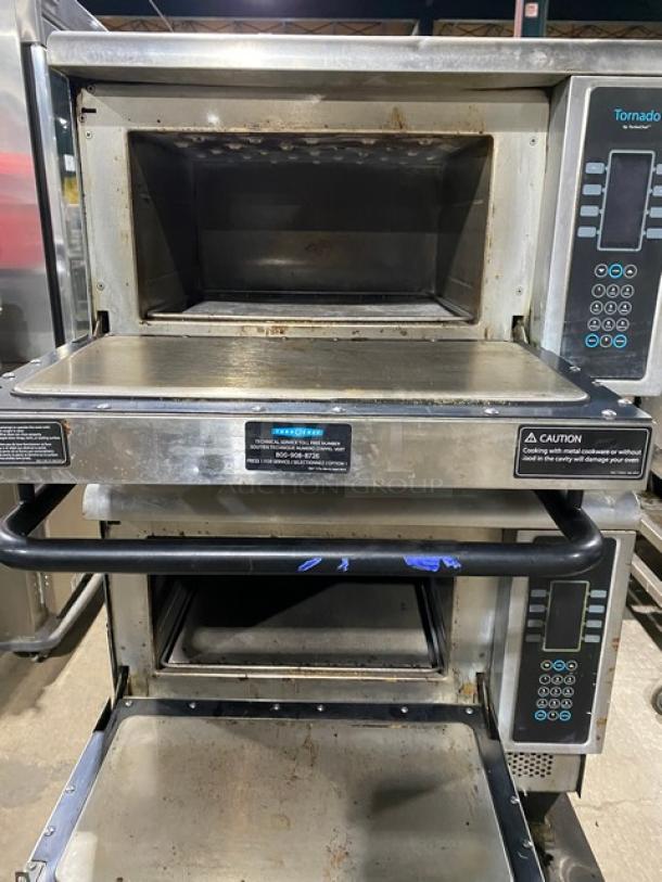 TurboChef Tornado Series Commercial Stainless Steel Electric Powered Double Stacked Rapid Cook Turbo Ovens! With Digital Touch Controls! Model: NGCD6 SN: NGCD6D12991! 208-240V! On Equipment Cart With Casters! 2X Your Bid Makes One Unit! - Image 5 of 11