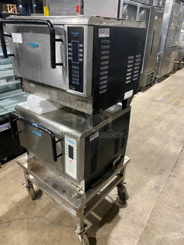 TurboChef Tornado Series Commercial Stainless Steel Electric Powered Double Stacked Rapid Cook Turbo Ovens! With Digital Touch Controls! Model: NGCD6 SN: NGCD6D05614! 208-240V! On Equipment Cart With Casters! 2X Your Bid Makes One Unit! - Image 2 of 12