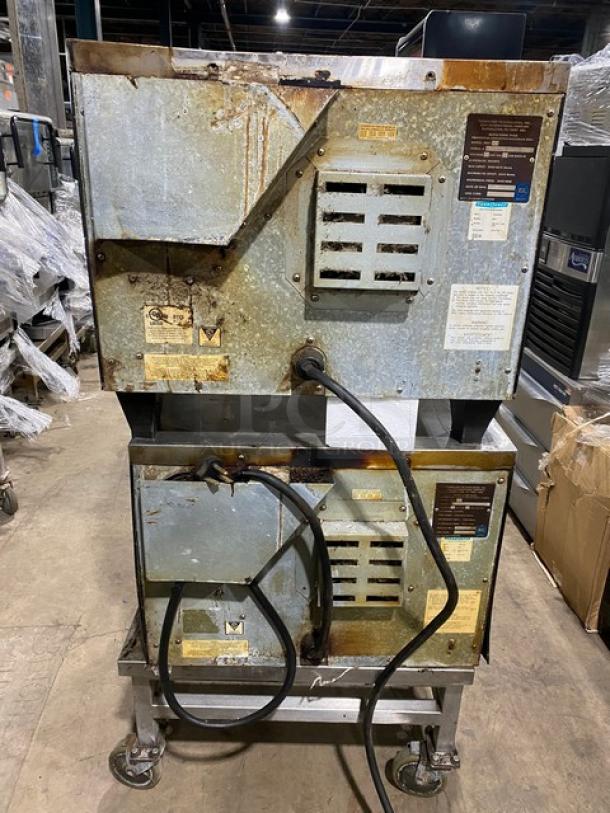 TurboChef Tornado Series Commercial Stainless Steel Electric Powered Double Stacked Rapid Cook Turbo Ovens! With Digital Touch Controls! Model: NGCD6 SN: NGCD6D05614! 208-240V! On Equipment Cart With Casters! 2X Your Bid Makes One Unit! - Image 3 of 12