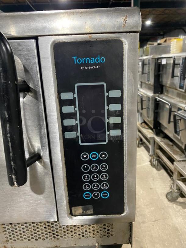 TurboChef Tornado Series Commercial Stainless Steel Electric Powered Double Stacked Rapid Cook Turbo Ovens! With Digital Touch Controls! Model: NGCD6 SN: NGCD6D05614! 208-240V! On Equipment Cart With Casters! 2X Your Bid Makes One Unit! - Image 7 of 12
