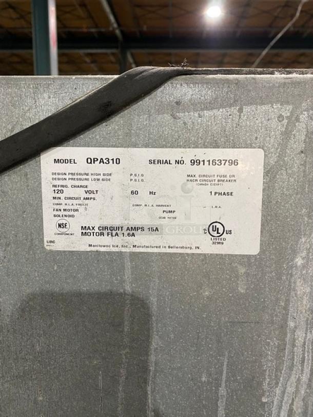 Manitowoc Q Series Commercial Stainless Steel Ice Dispenser Bin! With Push Type Dispenser! Model: QPA310 SN: 991163796! 120V 1 Phase! On Legs! - Image 7 of 10