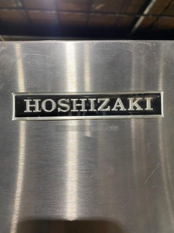 Hoshizaki Commercial Stainless Steel Cresent Cube Style Ice Making Machine Head! Model: KM-320MAH SN: E09158E! 115-120V 1 Phase! With Hoshizaki Commercial Ice Dispensing Bin! With Push Button Dispenser! Model: DB-130H SN: Q52159D! 115V 1 Phase! On Legs! - Image 8 of 12
