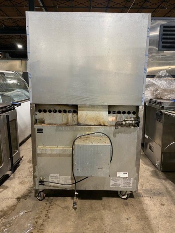 Venancio! 2022! Commercial Stainless Steel Natural Gas Powered 6 Burner Range/Convection Oven Combo! With Like New Scratch-N-Dent Back Splash & Overhead Salamander Shelf! Model: PRO36G-CO SN: 72639000003! 120V! On Casters! - Image 3 of 12