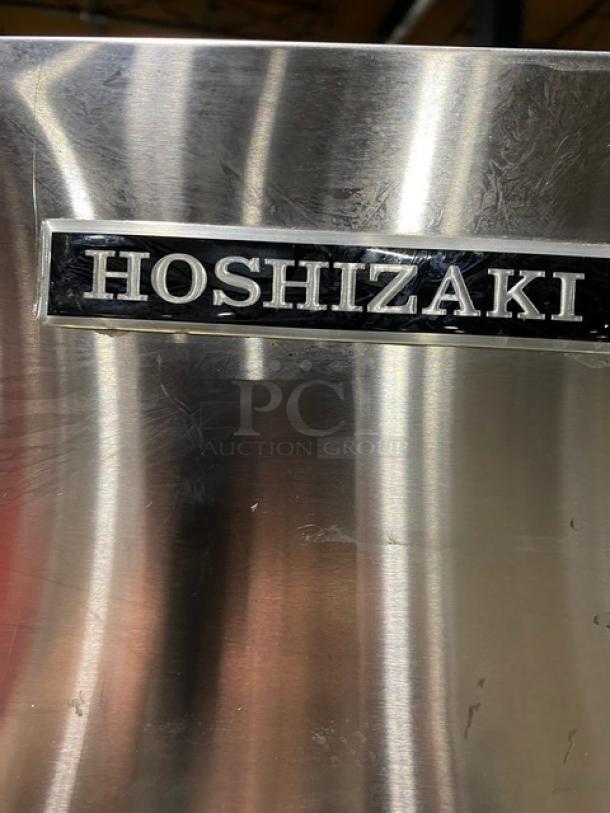 Hoshizaki Commercial Stainless Steel Modular Cresent Cube Ice Making Machine Head! Model: KM-500MWH SN: Q04141H! 115-120V 1 Phase! With Scotsman Commercial Ice Dispensing Bin! With Push Type Dispenser! On Legs! - Image 10 of 10