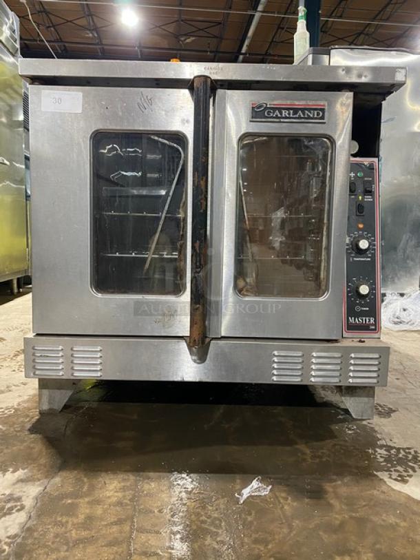 Garland Master 200 Series Commercial Stainless Steel Natural Gas Powered Single Stacked Convection Oven! With Wire Oven Racks! On Legs! - Image 1 of 11