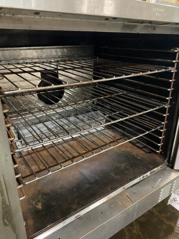 Garland Master 200 Series Commercial Stainless Steel Natural Gas Powered Single Stacked Convection Oven! With Wire Oven Racks! On Legs! - Image 6 of 11