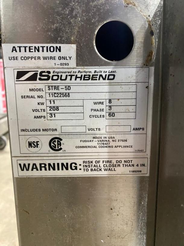 Southbend Strato Steam Series Commercial Stainless Steel Electric Powered Countertop Steamer! With Wire Rack! Model: STRE-5D SN: 11C22568! 208V 3 Phase! - Image 7 of 10