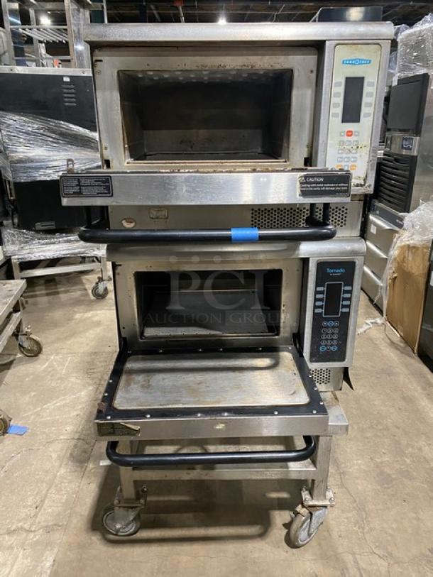 TurboChef Tornado Series Commercial Stainless Steel Electric Powered Double Stacked Rapid Cook Turbo Ovens! With Digital Touch Controls! Model: NGCD6 SN: NGCD6D07489! 208/240V! On Equipment Cart With Casters! 2X Your Bid Makes One Unit! - Image 5 of 8